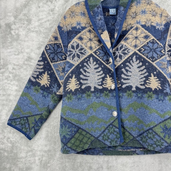 Vintage Ivy Jacket Womens Medium Western Cabin Fair Isle Cozy Aztec Southwestern - Picture 5 of 10